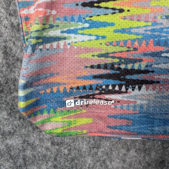 Municipal Shirt Mens Size Large Pink Short Sleeve Polo Sport Tech Zigzag Mesh - Picture 6 of 12